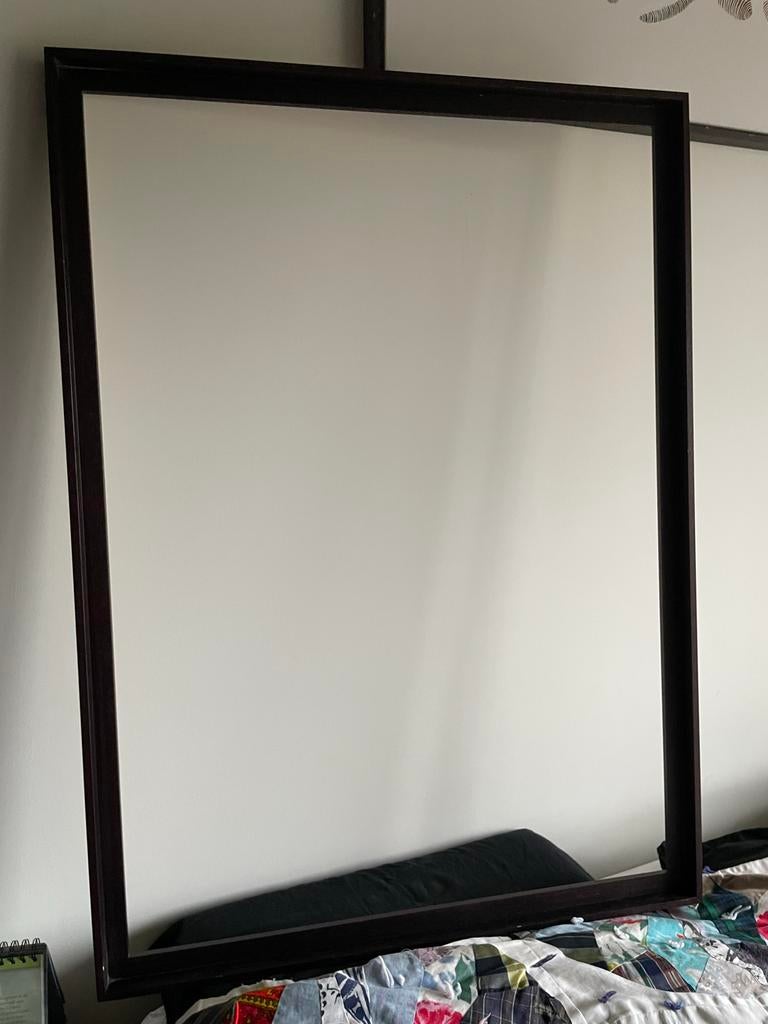 Grote baklijst - Donkerbruin houten frame, Gebruikt, Ophalen of Verzenden, 75 tot 100 cm, 75 cm of meer