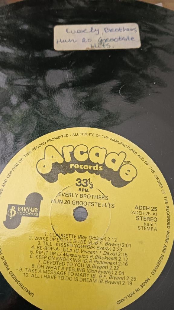 lp Everly Brothers, Beschermende buitenhoes, Ophalen, Gebruikt, 12 inch