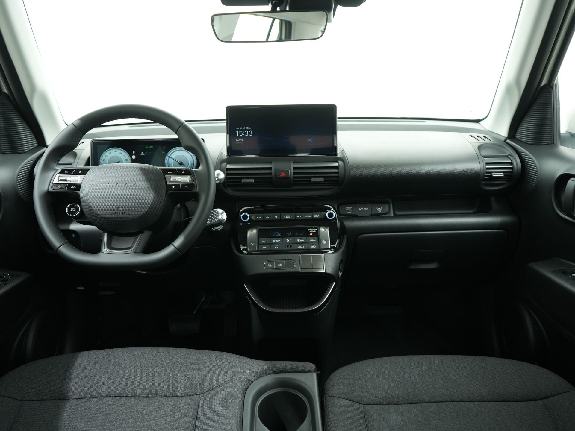 Hyundai Inster Pulse 49 kWh | Climate Control | Cruise Adapt, Auto's, Stof, Gebruikt, Zwart, 116 pk