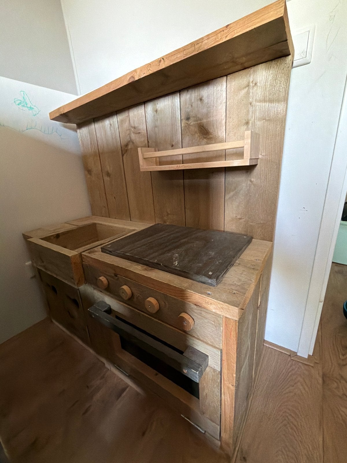 Steigerhouten Speelkeuken van Jorg's, Ophalen, Gebruikt, Hout, Speelkeuken
