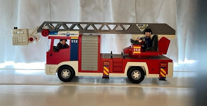 Playmobil Brandweerwagen met uitschuifbare ladder, Ophalen of Verzenden, Zo goed als nieuw
