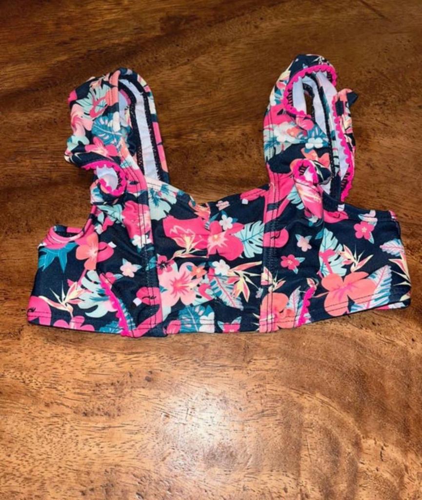 Bikini topje mt 122-128 bloemenprint, Kinderen en Baby's, Kinderkleding | Kinder-zwemkleding, Maat 116, Meisje, Bikinitopje, Ophalen of Verzenden