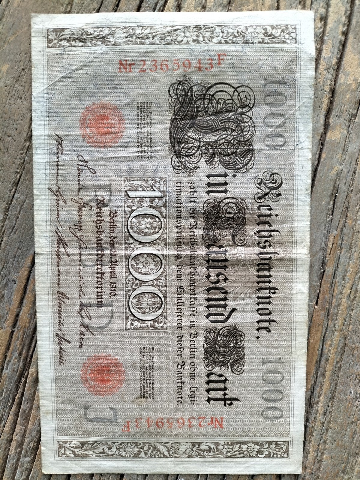 Historisch 1000 Mark biljet uit 1910 - Duitsland, Ophalen of Verzenden