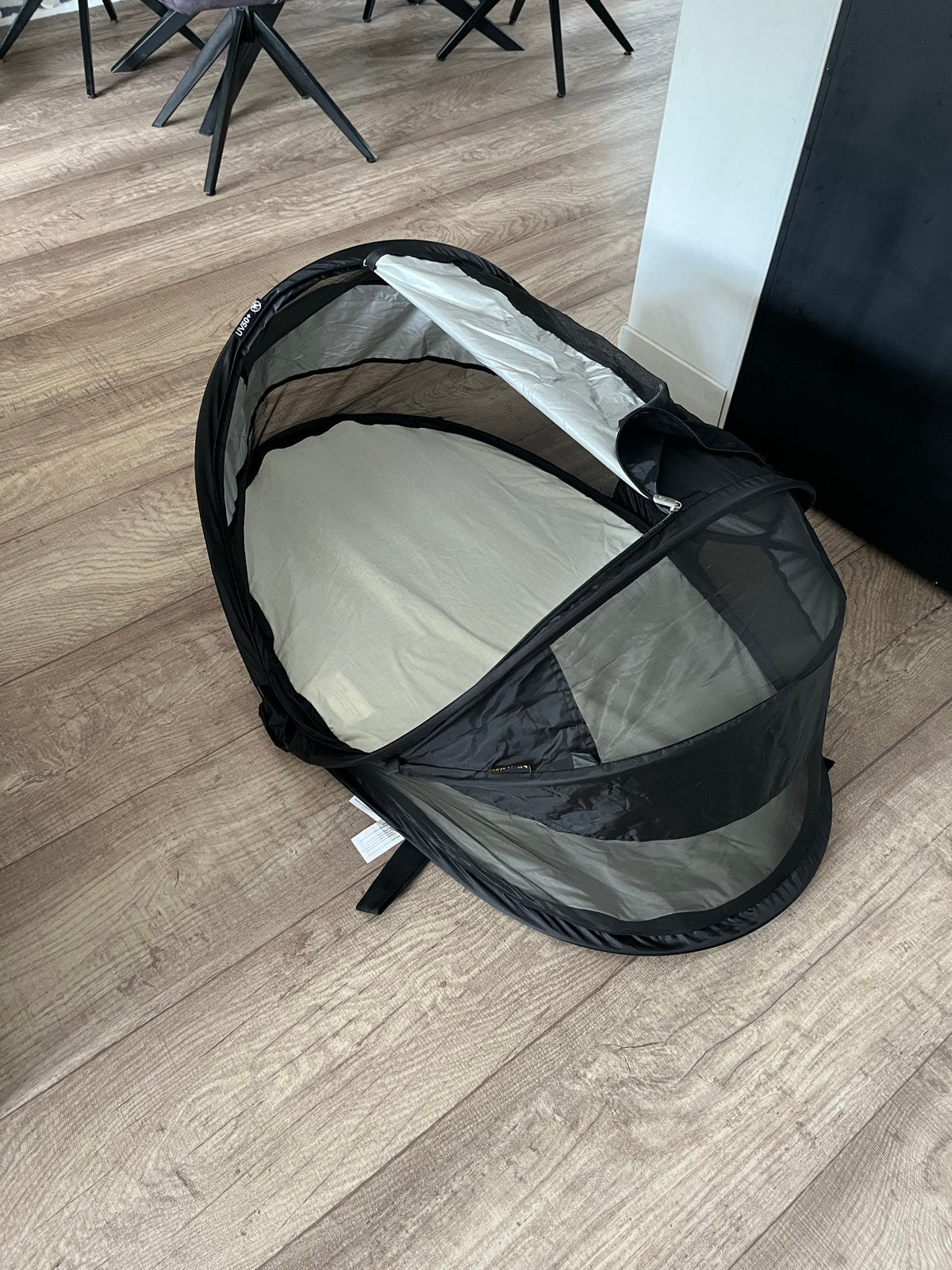 Deryan Peuter Luxe Reisbedje - Zwart, Kinderen en Baby's, Babywiegjes en Ledikanten, Ophalen of Verzenden, Zo goed als nieuw, Reisbedje