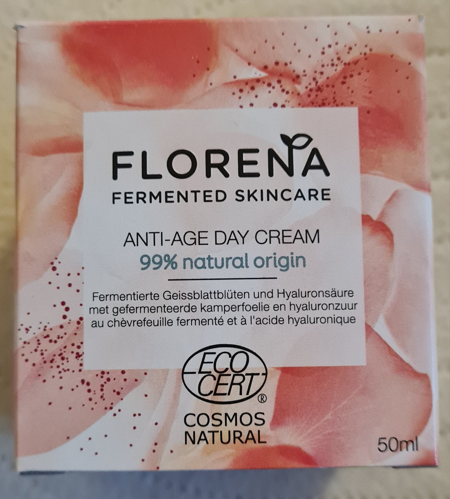 Florena Anti-Age Dagcrème - 99% Natuurlijke Oorsprong, Ophalen of Verzenden, Nieuw, Gehele gezicht, Verzorging