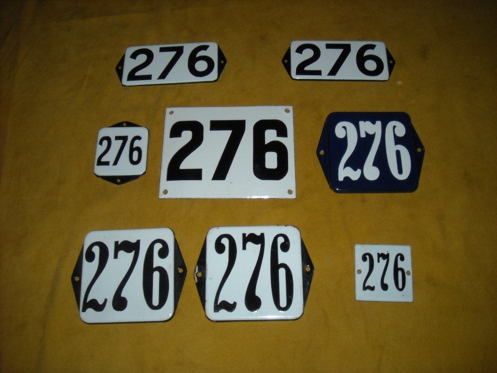 oud emaille huisnummer 276 ook 277 278 279 280 281 282 283 4, Ophalen of Verzenden