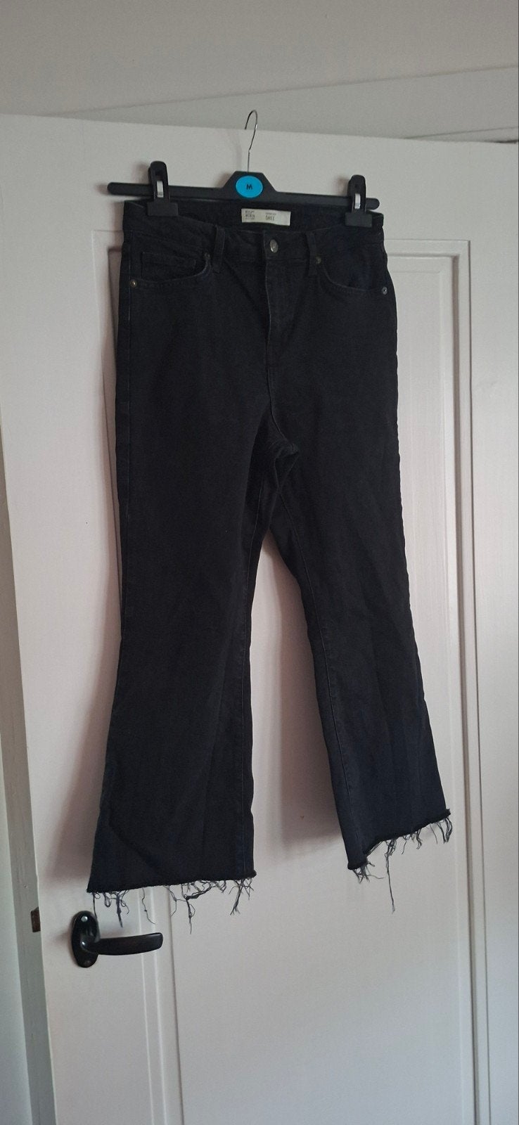 Topshop flared jeans black denim W28, Ophalen, Zwart, Zo goed als nieuw, Maat 36 (S)