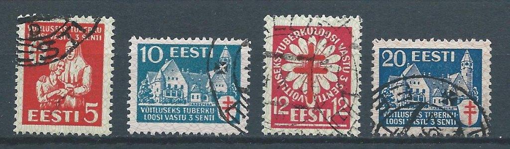 C668 - Baltische staten – Estland MiNr 102-105 (gestempeld), Ophalen of Verzenden, Overige landen, Gestempeld