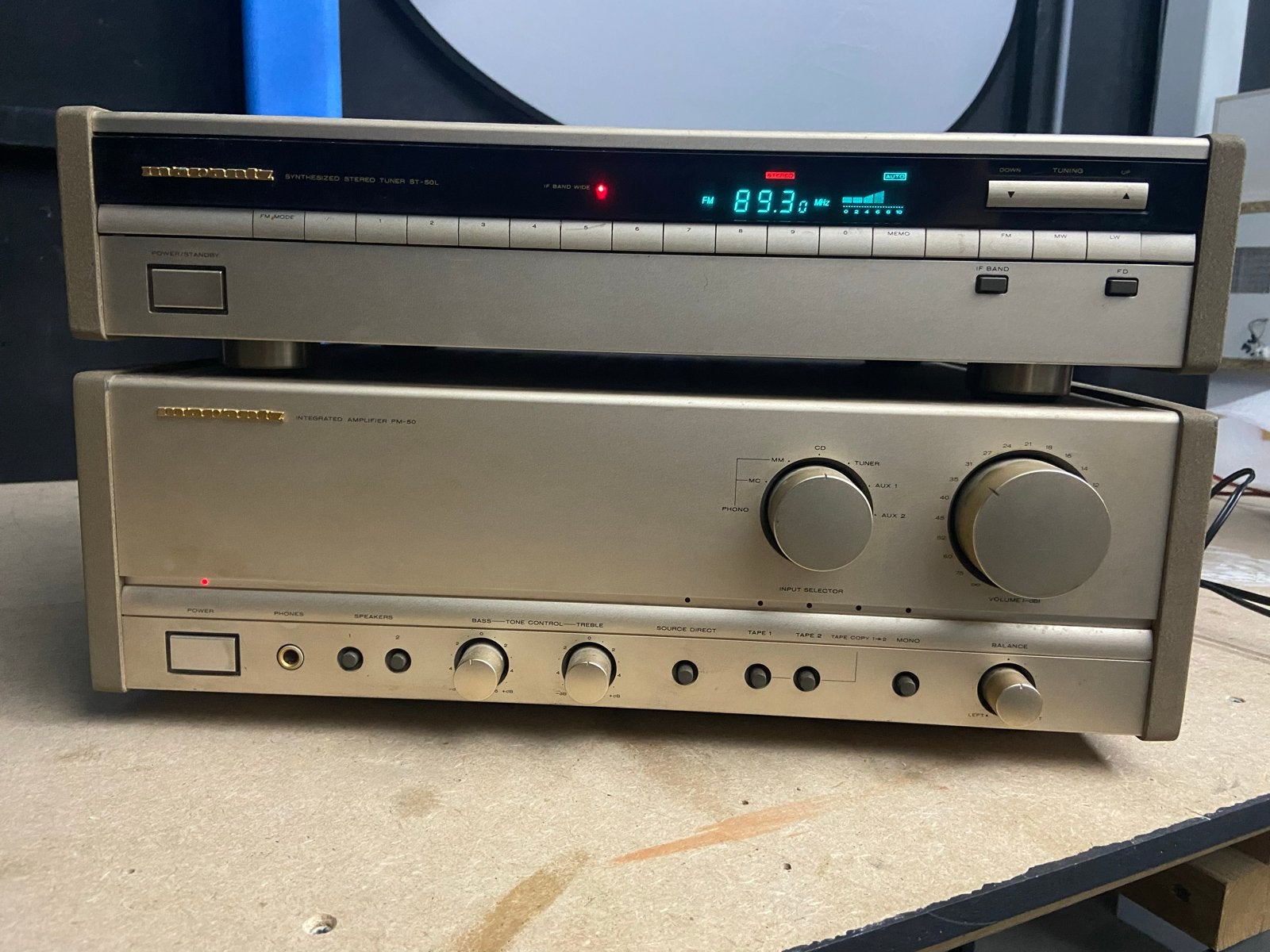 Marantz PM50 Versterker en ST-50L Tuner Set, Audio, Tv en Foto, Versterkers en Receivers, Gebruikt, 60 tot 120 watt, Stereo, Ophalen