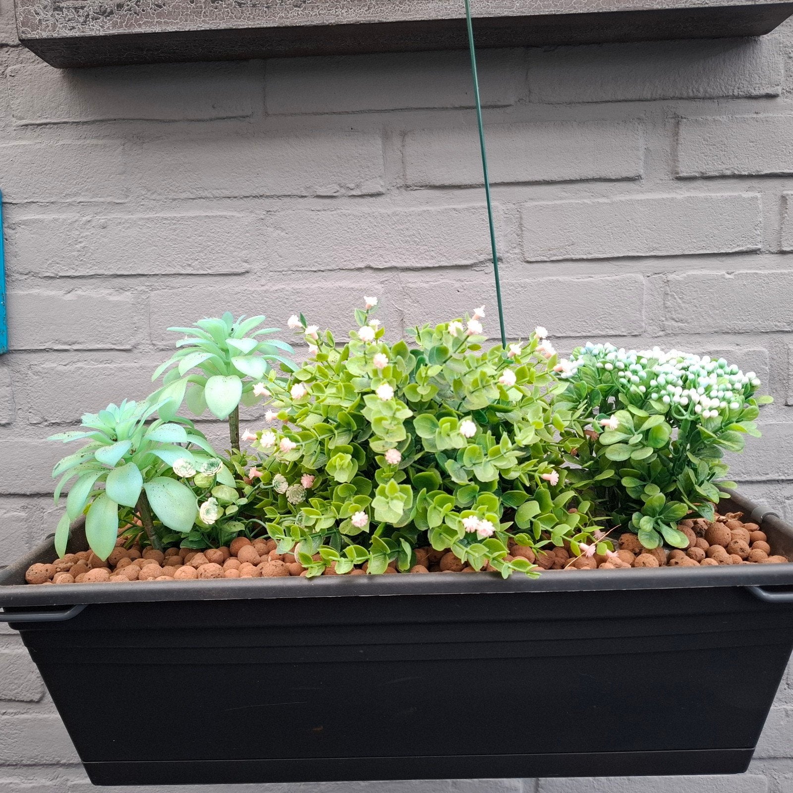 Kunstplanten in bloembak - Groen, Wit, Geel, Roze, Ophalen, Met pot of vaas, Kunstplant, Kunststof