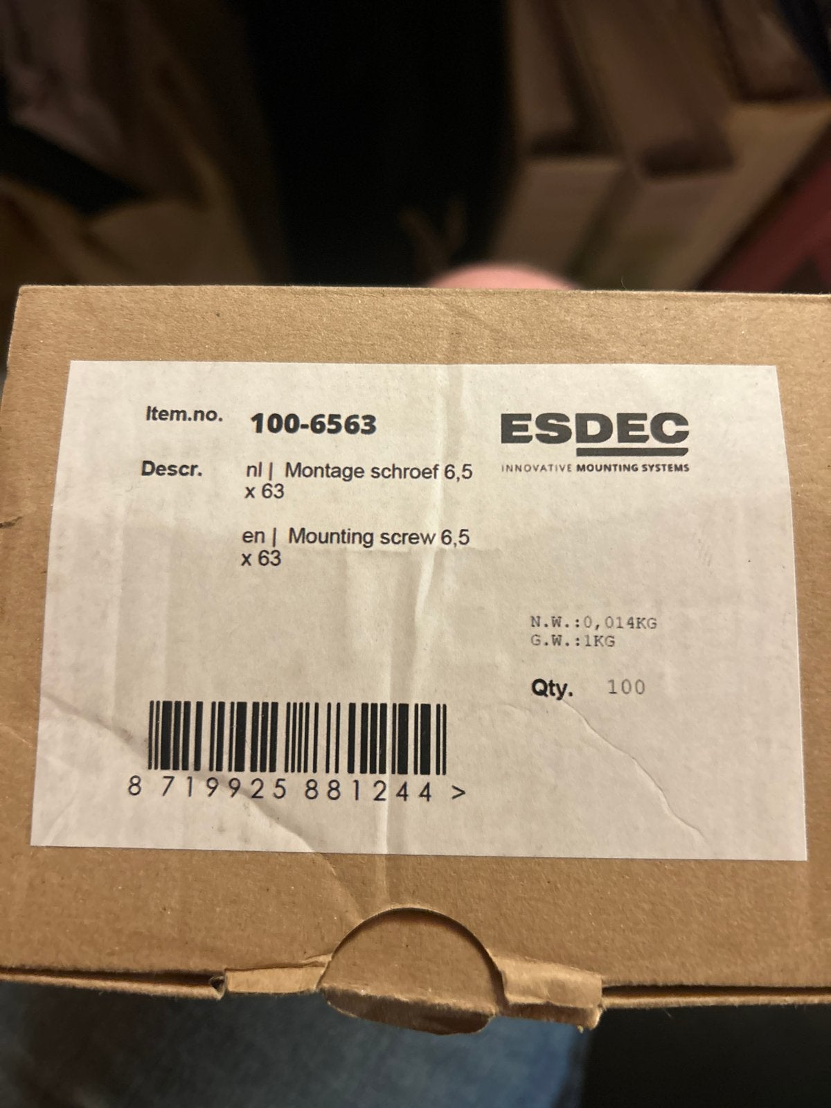 ESDEC Montage schroeven 6,5 x 63 mm, 100 stuks, Doe-het-zelf en Verbouw, IJzerwaren en Bevestigingsmiddelen, Ophalen, Nieuw, 50 tot 100 mm