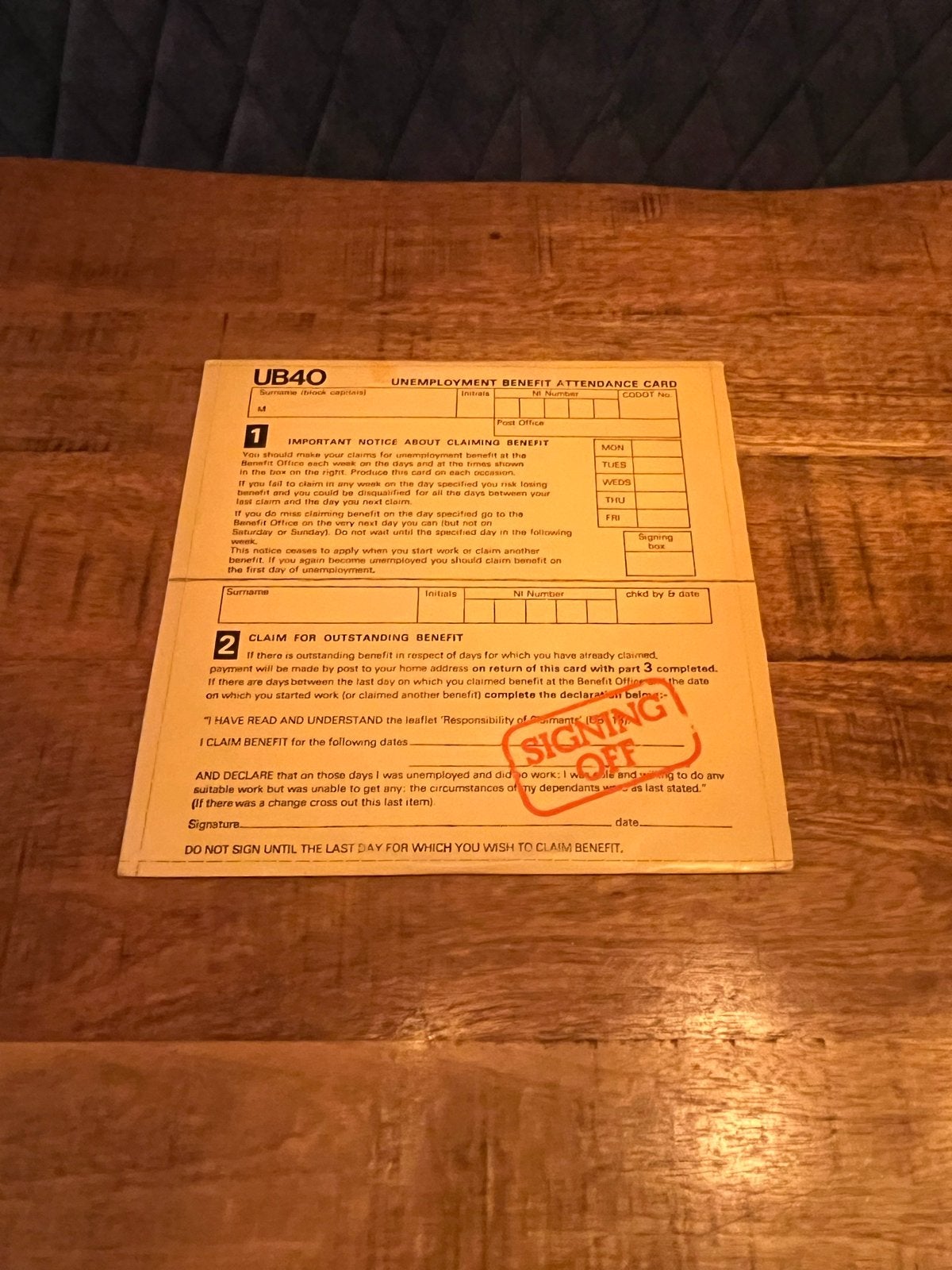 UB40 - Signing Off LP (Originele Persing), Originele persing, 1980 - 1989, Ophalen of Verzenden, Zo goed als nieuw