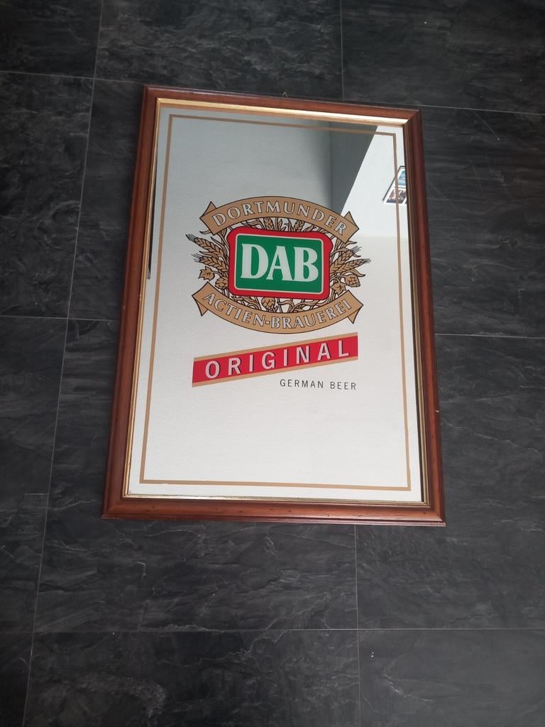 DAB Dortmunder bierreclame spiegel., Verzamelen, Ophalen, Reclamebord, Plaat of Schild, Overige merken