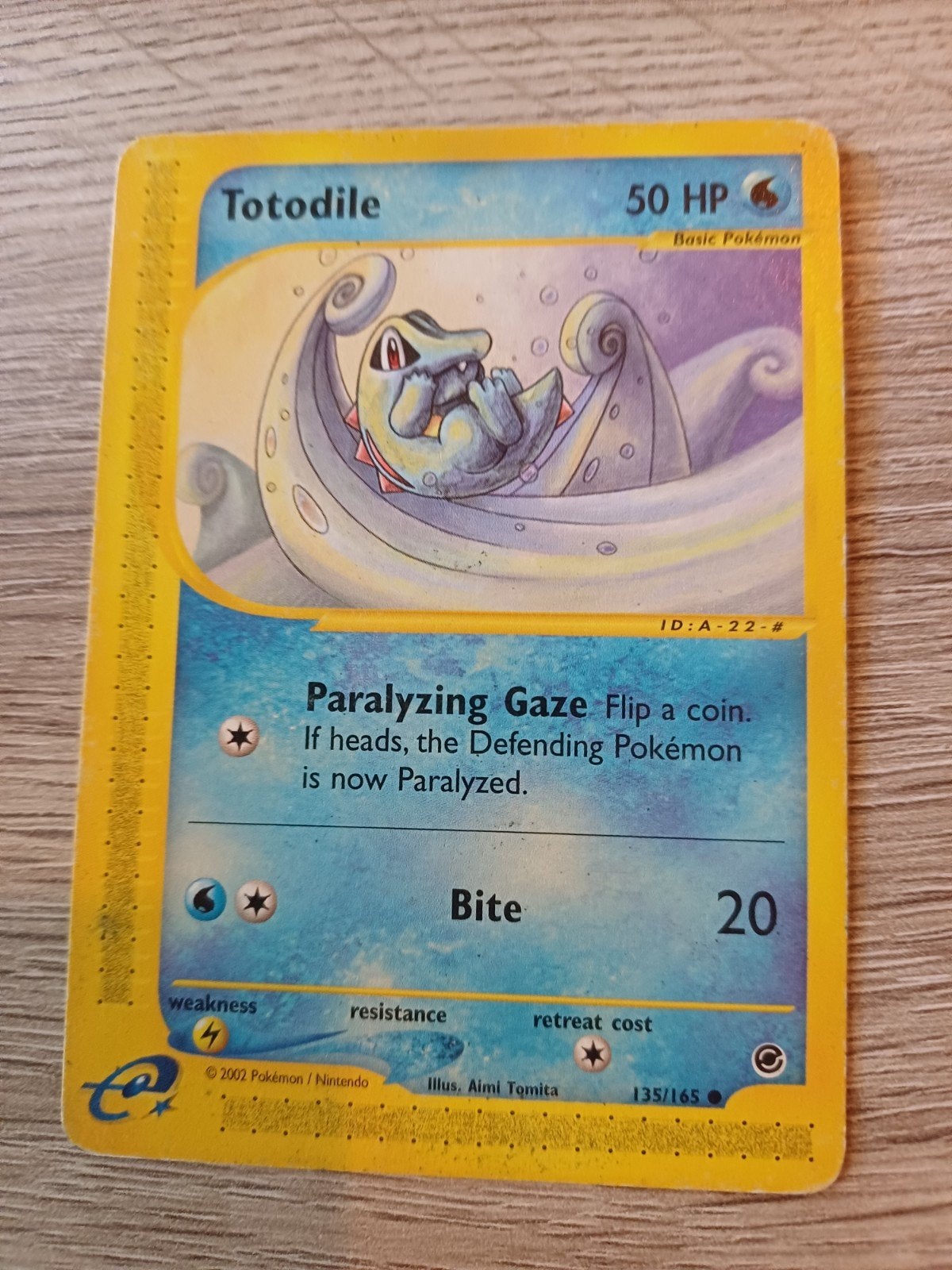 Totodile 135/165 Pokémon Kaart - Expedition Base Set, Ophalen of Verzenden, Gebruikt, Losse kaart