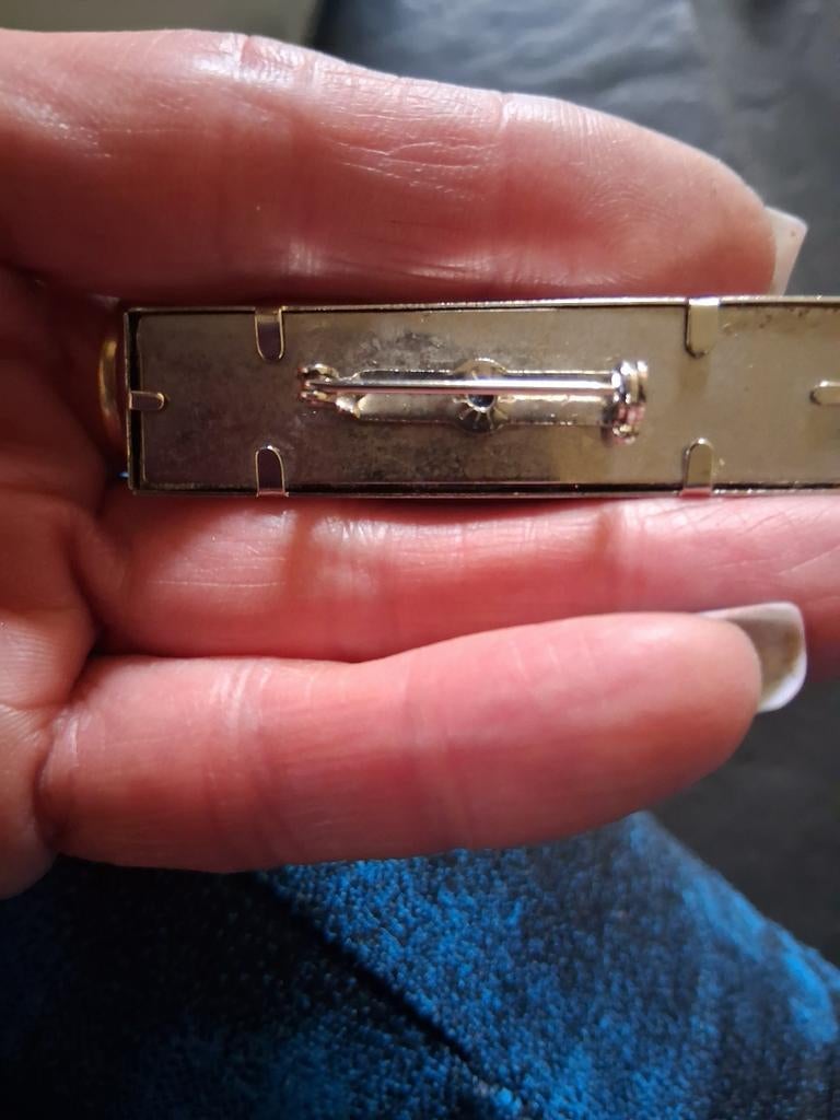 Unieke handgemaakte broche met abstract design, Overige materialen, 4 tot 7 cm, Blauw, Ophalen of Verzenden