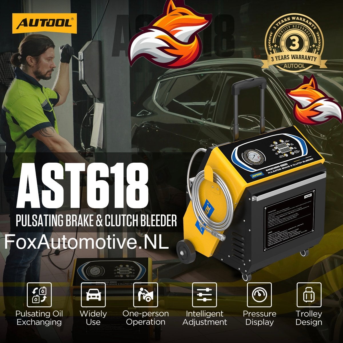 AUTOOL AST618 Pulserende Remvloeistof Wisselaar DOT3/4/5.1, Auto diversen, Autogereedschap, Ophalen of Verzenden