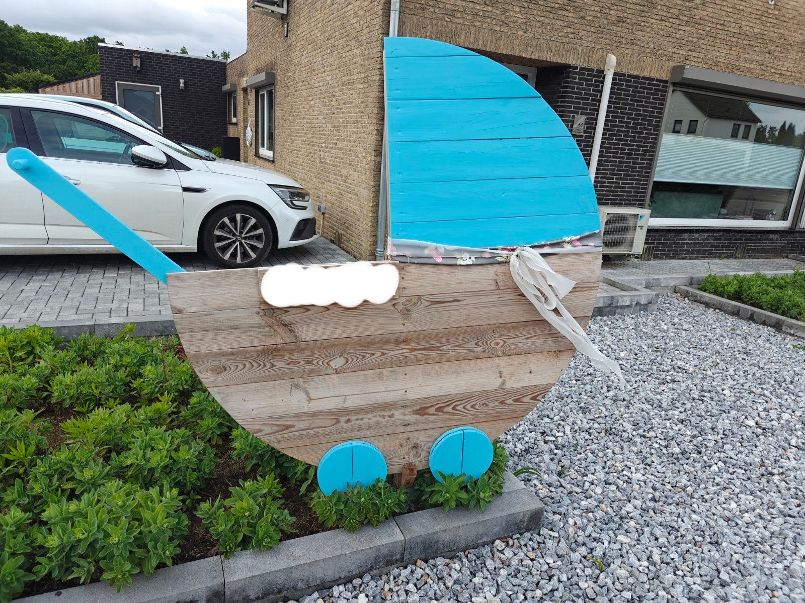 Houten geboortebord kinderwagen unisex (zie beschrijving), Ophalen, Nieuw, Overige merken