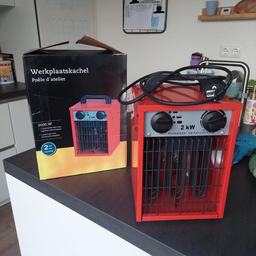 Werkplaatskachel 2kW - Elektrische Heater, 30 tot 80 cm, Kachel, Minder dan 60 cm, Ophalen of Verzenden