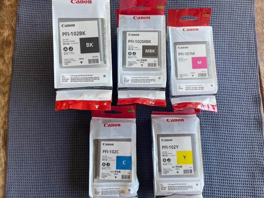 Canon PFI-102 , set van 9 inktpatronen, Canon, Nieuw, Ophalen of Verzenden, /