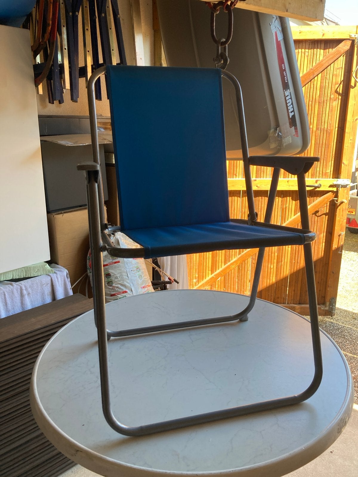 Blauwe campingstoel - lichtgewicht en opvouwbaar, Ophalen, Gebruikt, Campingstoel