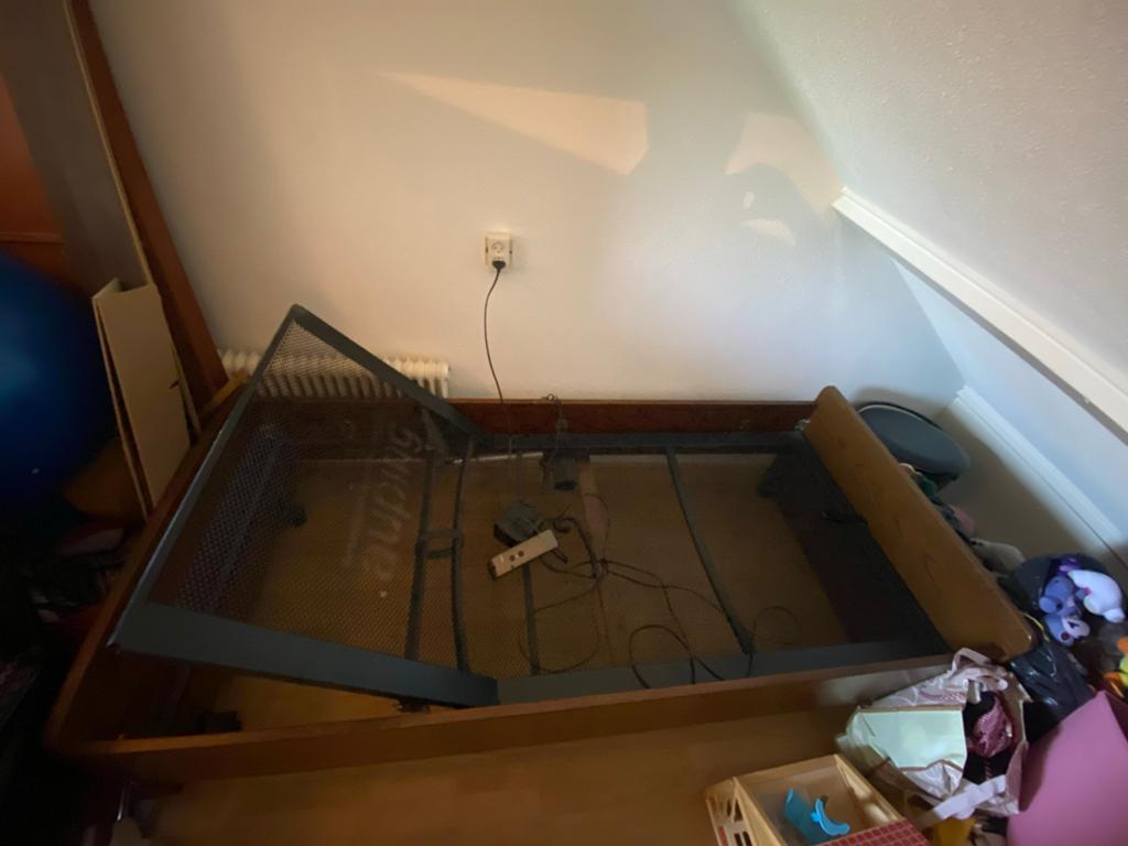 Auping senioren bed met elektrische spiraalbodem, Ophalen, 90 cm, 200 cm, Metaal