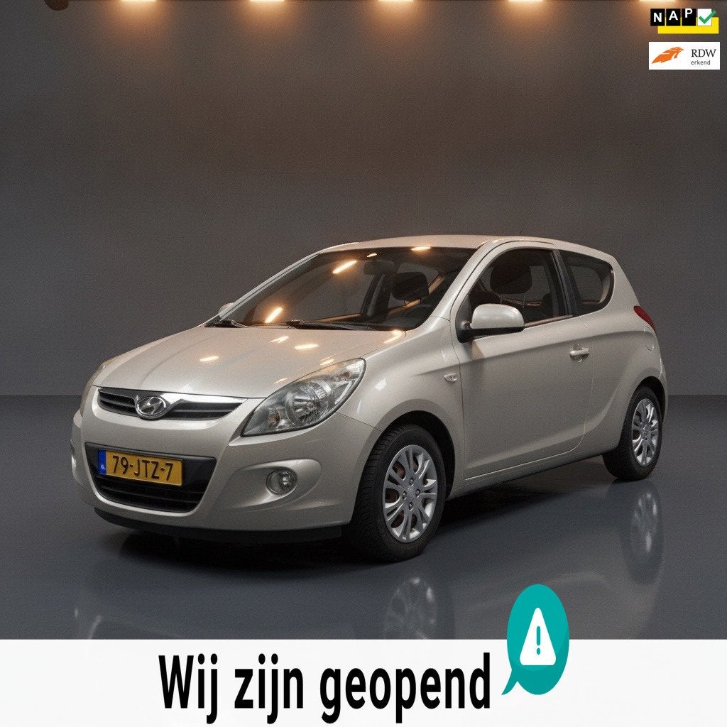 Hyundai I20 1.4i DynamicVersion-airco-elek ramen-1 jaar apk, Auto's, Voorwielaandrijving, 4 cilinders, 1396 cc, Origineel Nederlands