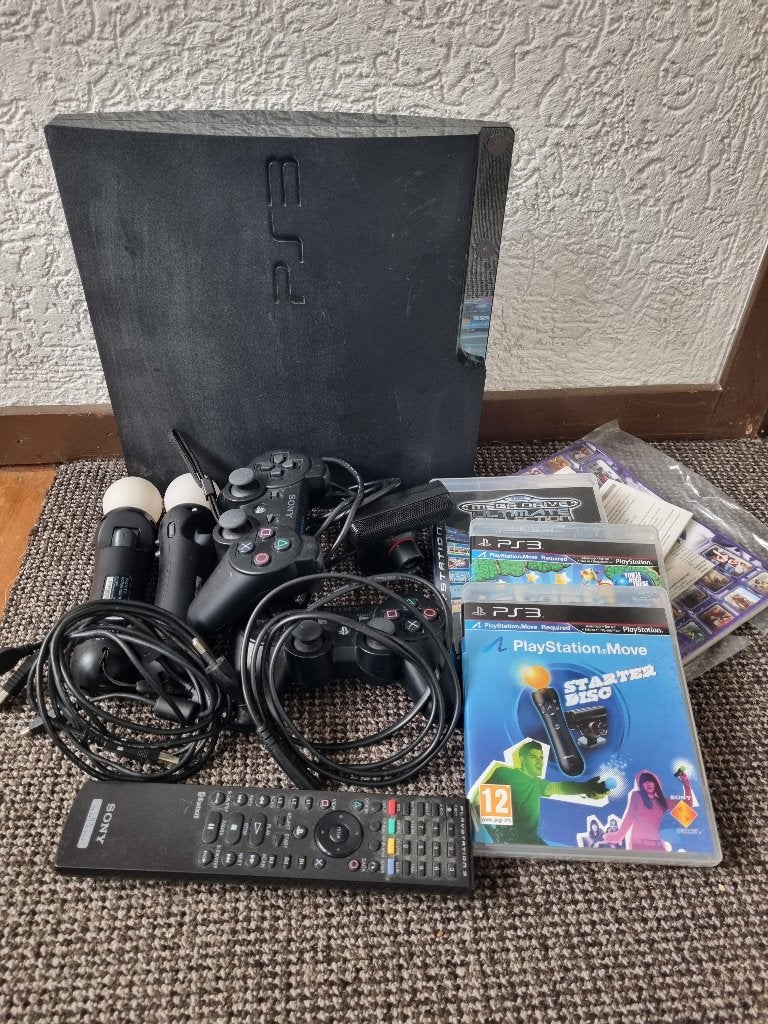 Playstation 3, Spelcomputers en Games, Ophalen of Verzenden, Met 3 controllers of meer, Slim, Gebruikt