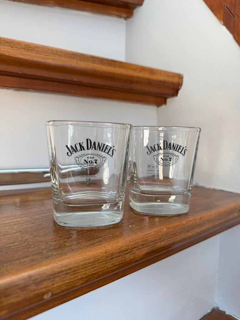 2x Jack Daniel’s whisky glas, Ophalen of Verzenden, Zo goed als nieuw, Overige typen