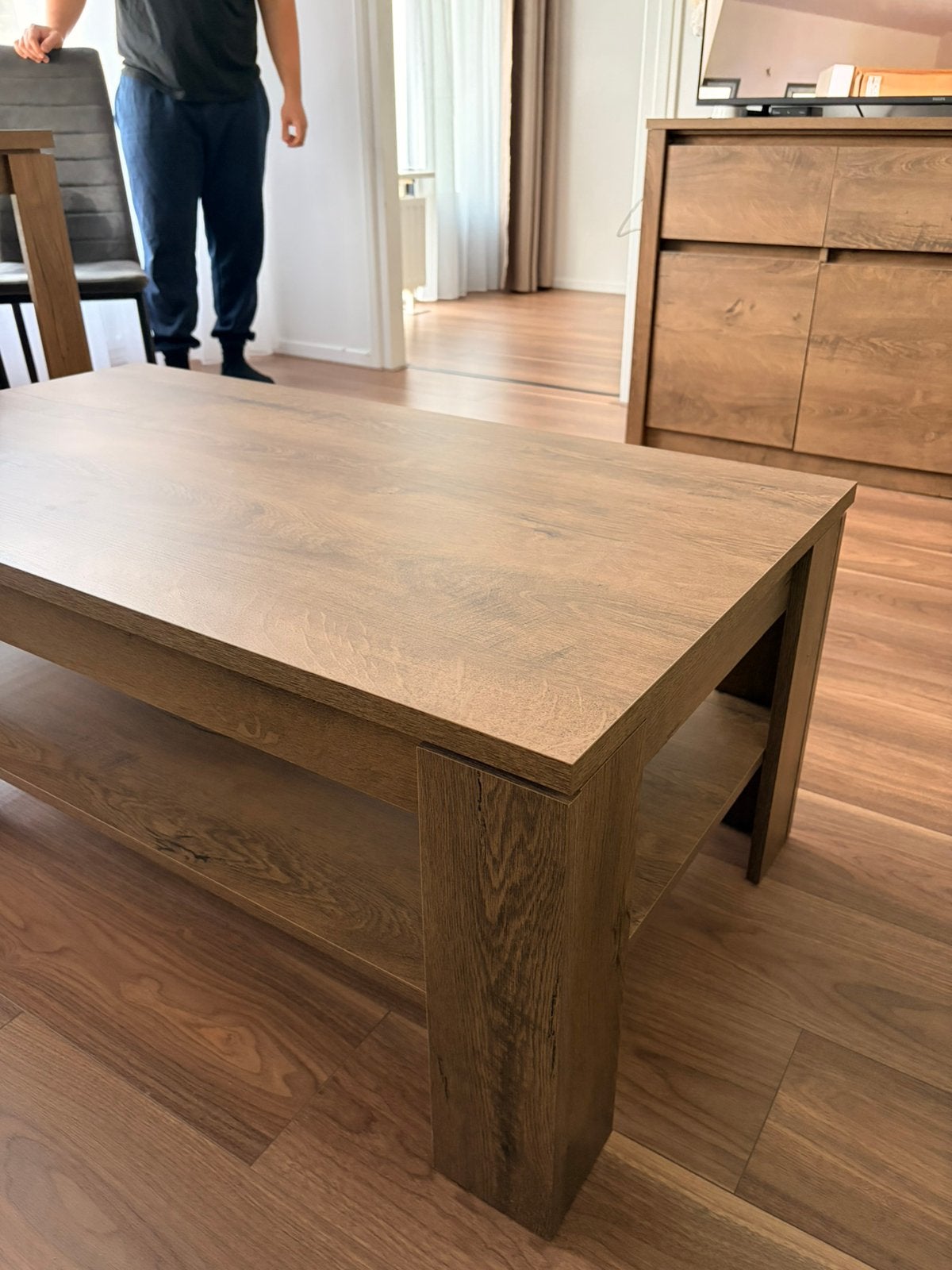 Gehele set woonkamer vedde + 3 stoelen, Ophalen, 100 tot 150 cm, 150 tot 200 cm, Eikenhout