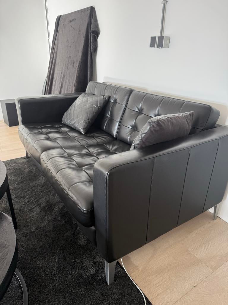 Leren bankstel, stoelen, salontafels en eethoek, Huis en Inrichting, Banken | Bankstellen, Ophalen, Zo goed als nieuw, 75 tot 100 cm
