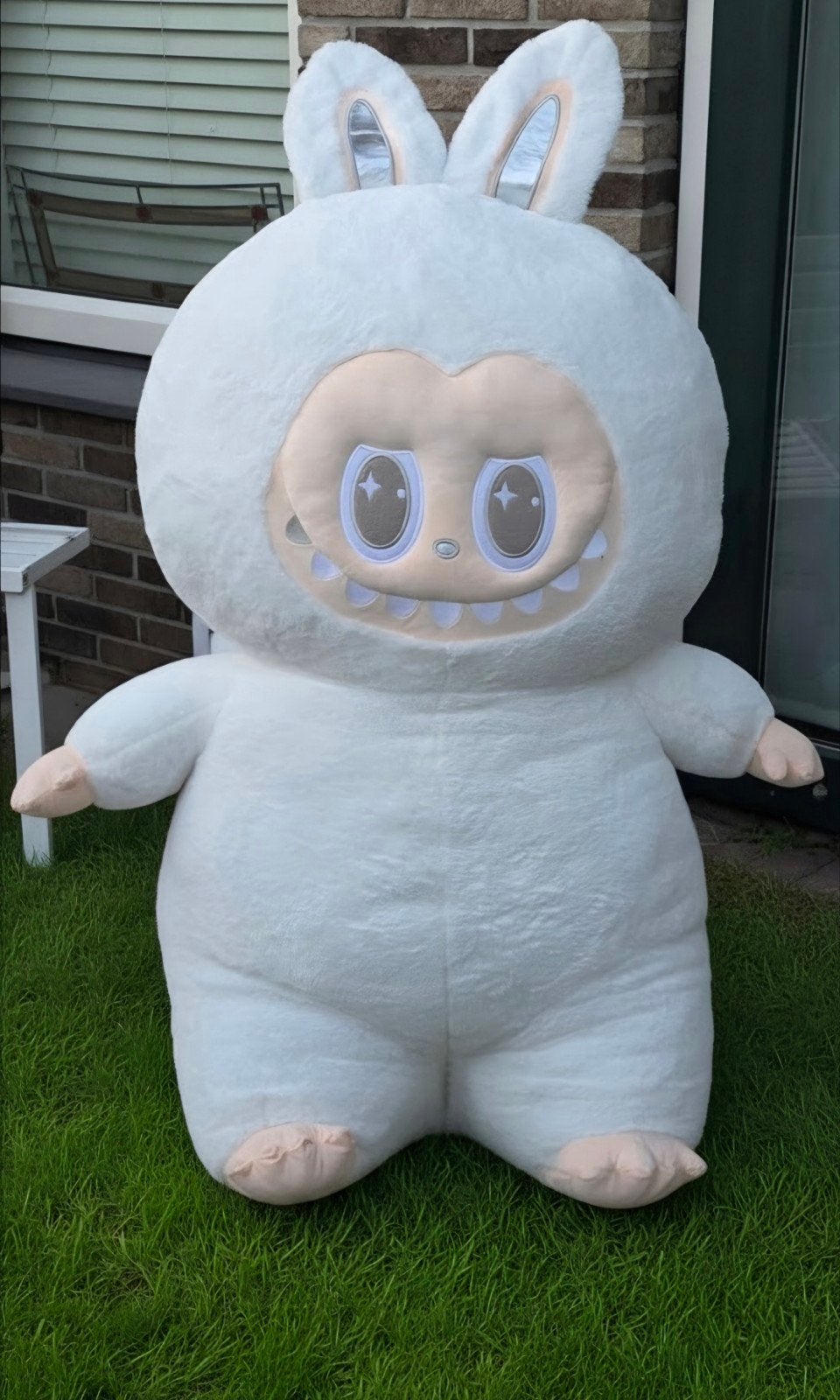 Grote witte Labubu - Knuffel 120 cm hoog, 100 cm breed, Ophalen, Overige merken, Overige karakters, Overige typen