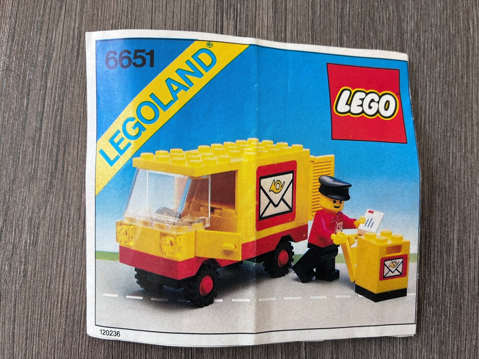 Lego gele Postbus #6651 (1982), Ophalen, Gebruikt, Lego, Inclusief instructies