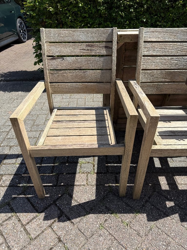 Tuinset - vier personen, Tuin en Terras, Tuinsets en Loungesets, Ophalen, 4 zitplaatsen, Hardhout, Zo goed als nieuw