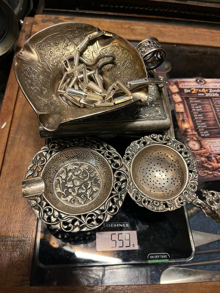 Diverse zilveren objecten 835/925 - 559 gram, Ophalen, Zilver