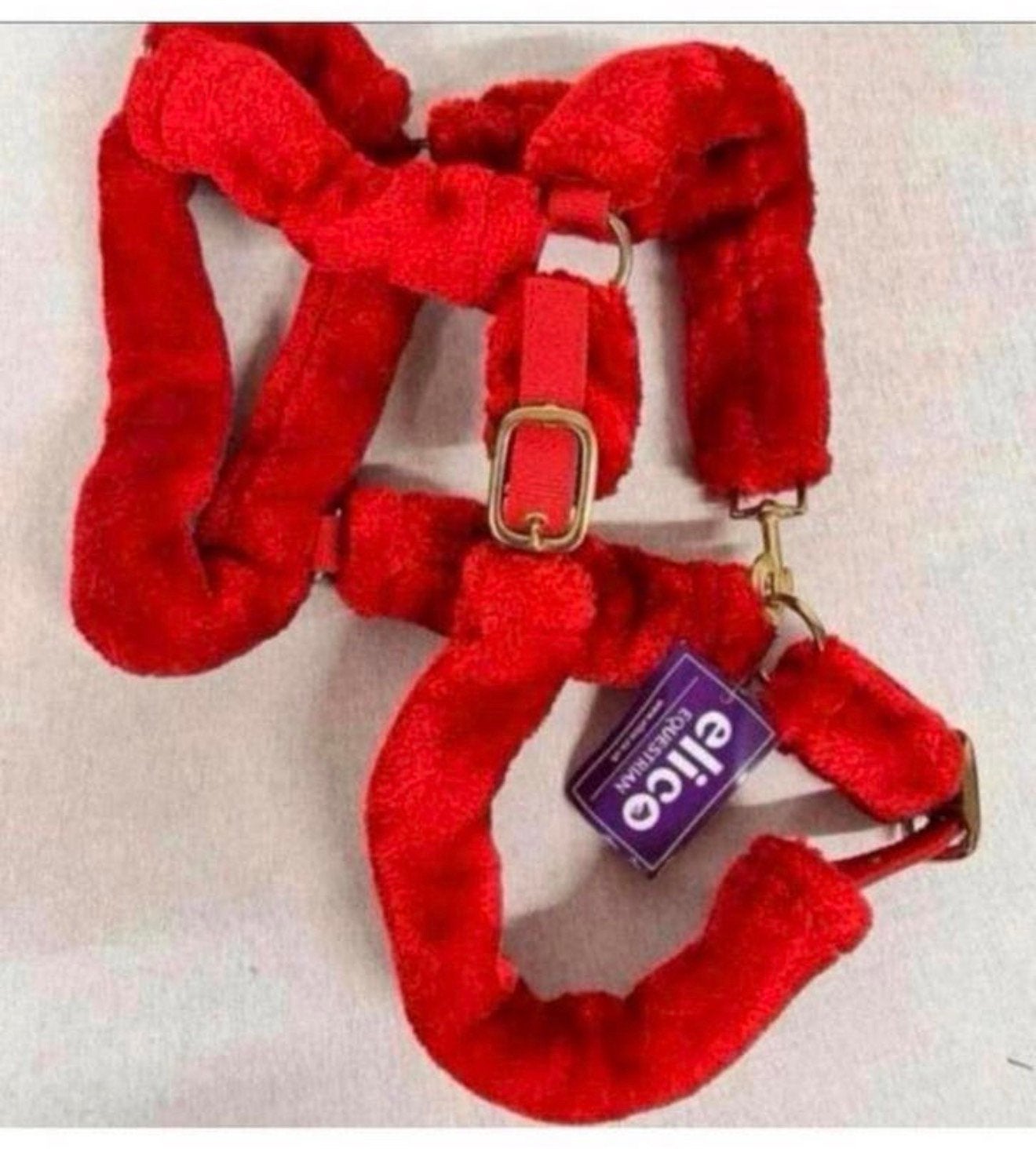 Elico Kingston Halster paard paarden gewatteerd pluizig rood, Dieren en Toebehoren, Nieuw, Ophalen of Verzenden, H, H