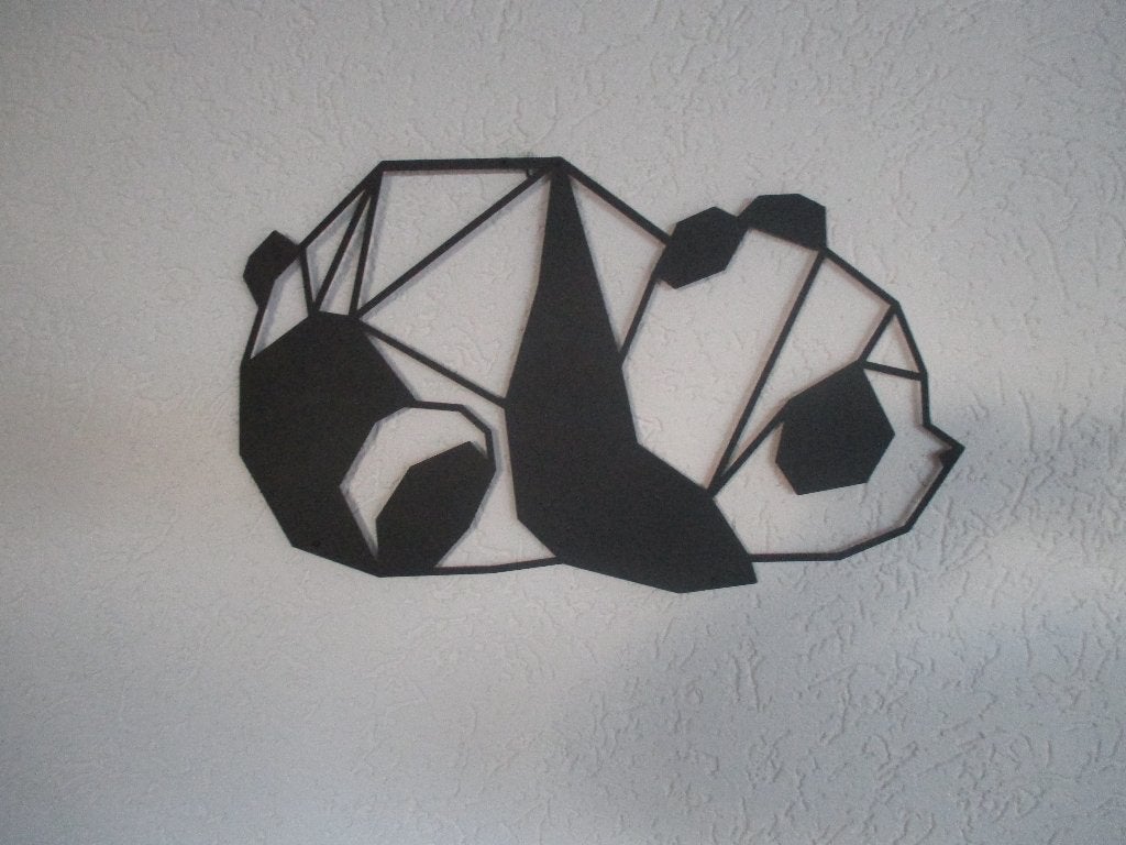 Wanddecoratie:  Panda beer, Ophalen of Verzenden, Object, Zwart, Metaal