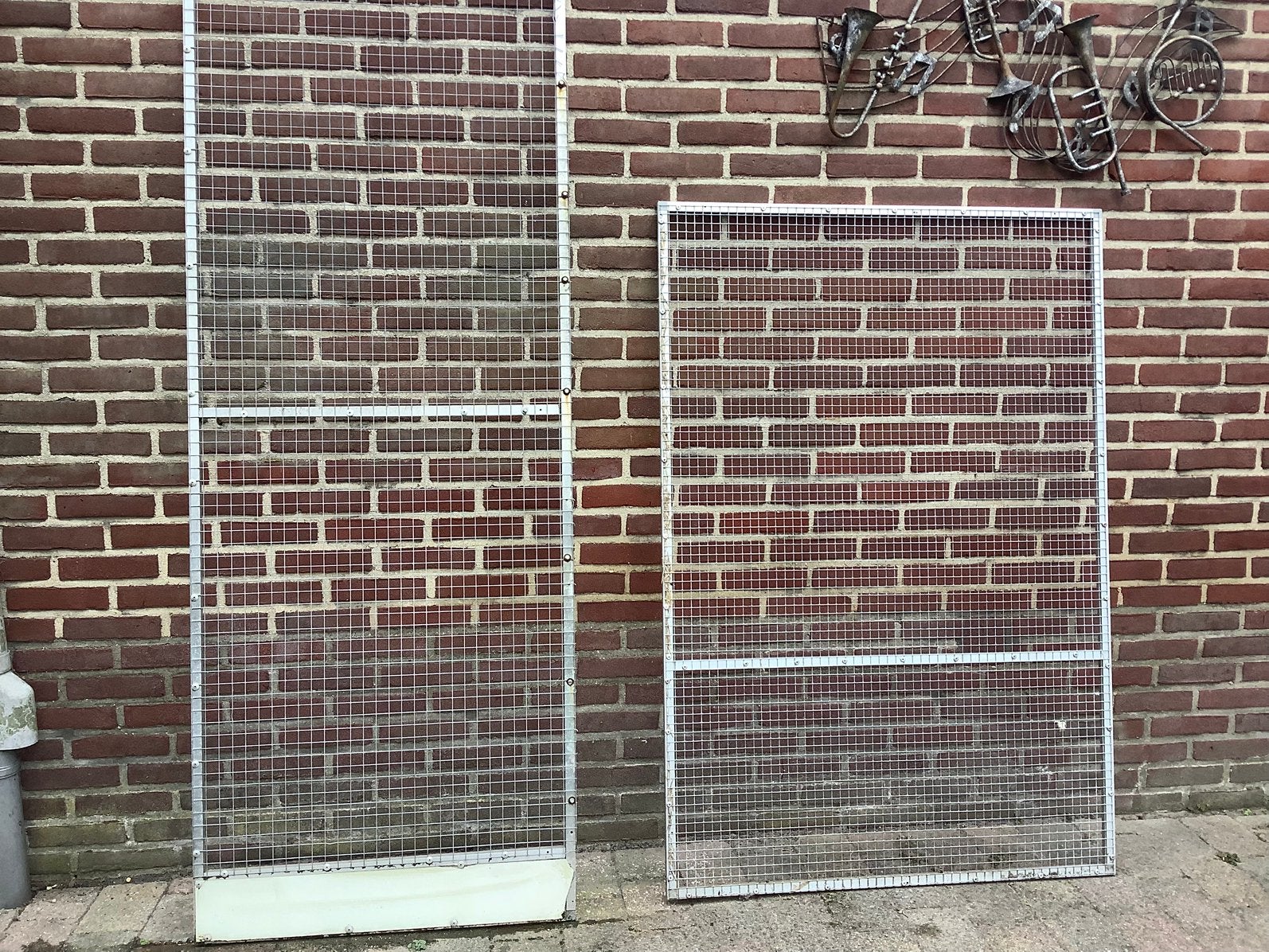Gratis 2 Draadpanelen, Ophalen, Gebruikt, Aluminium, Vogelkooi
