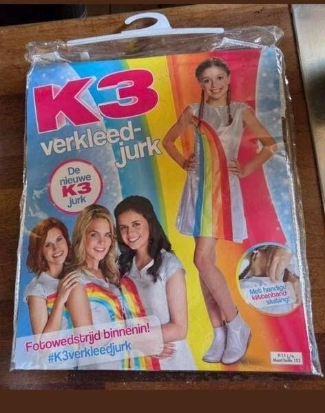 K3 Regenboog Verkleedjurk 9-11 jaar, Kinderen en Baby's, Carnavalskleding en Verkleedspullen, Ophalen of Verzenden, Nieuw, Meisje