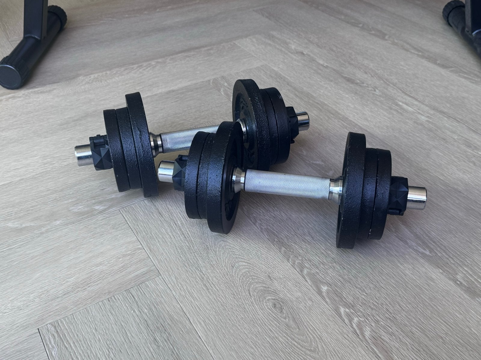 Dumbbel/halterset 2x inclusief gewichten, Sport en Fitness, Ophalen, Gebruikt, Armen, Halterset