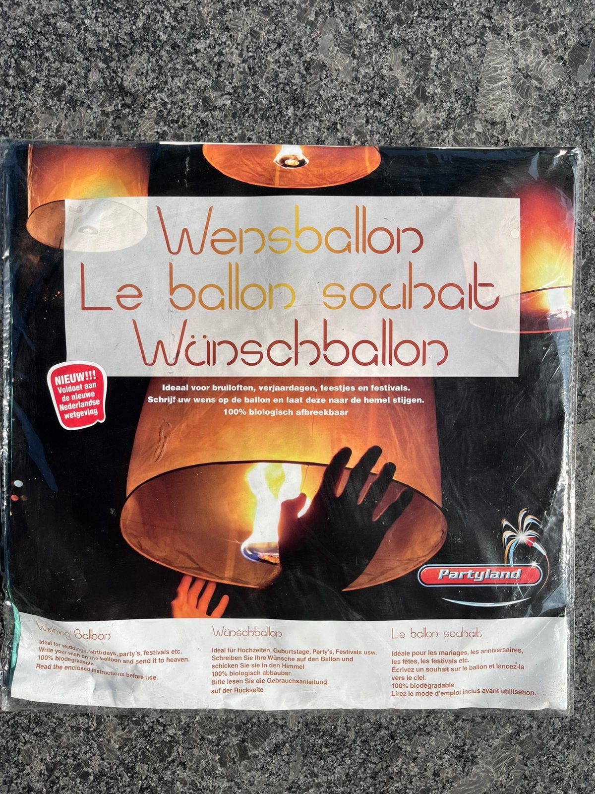Wensballon Partyland, Ophalen, Nieuw, Feestartikel, Geboorte of Huwelijk