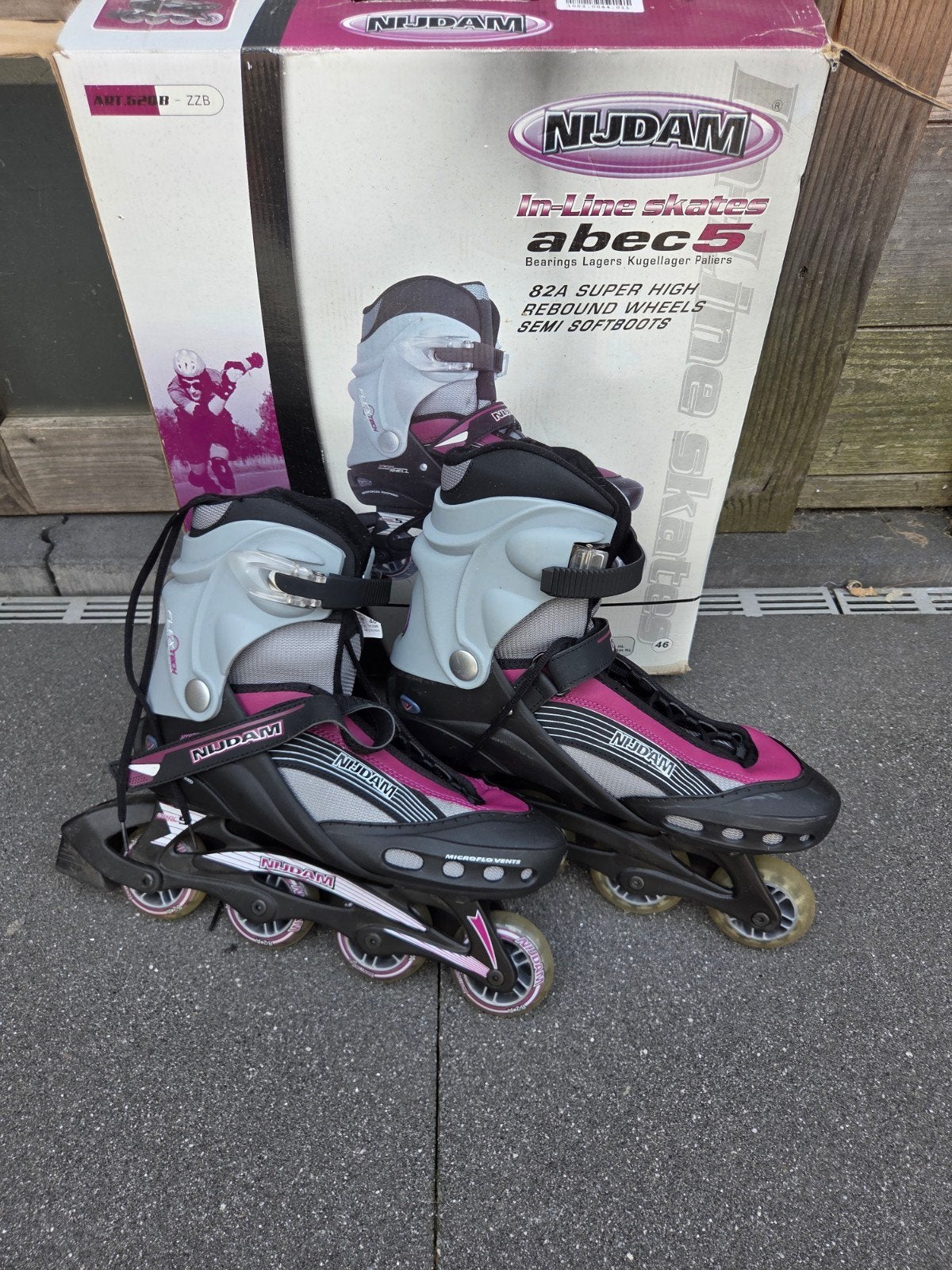Nijdam Inline Skates Maat 46 ABEC 5 Lagers, Overige merken, Gebruikt, Heren, Ophalen of Verzenden