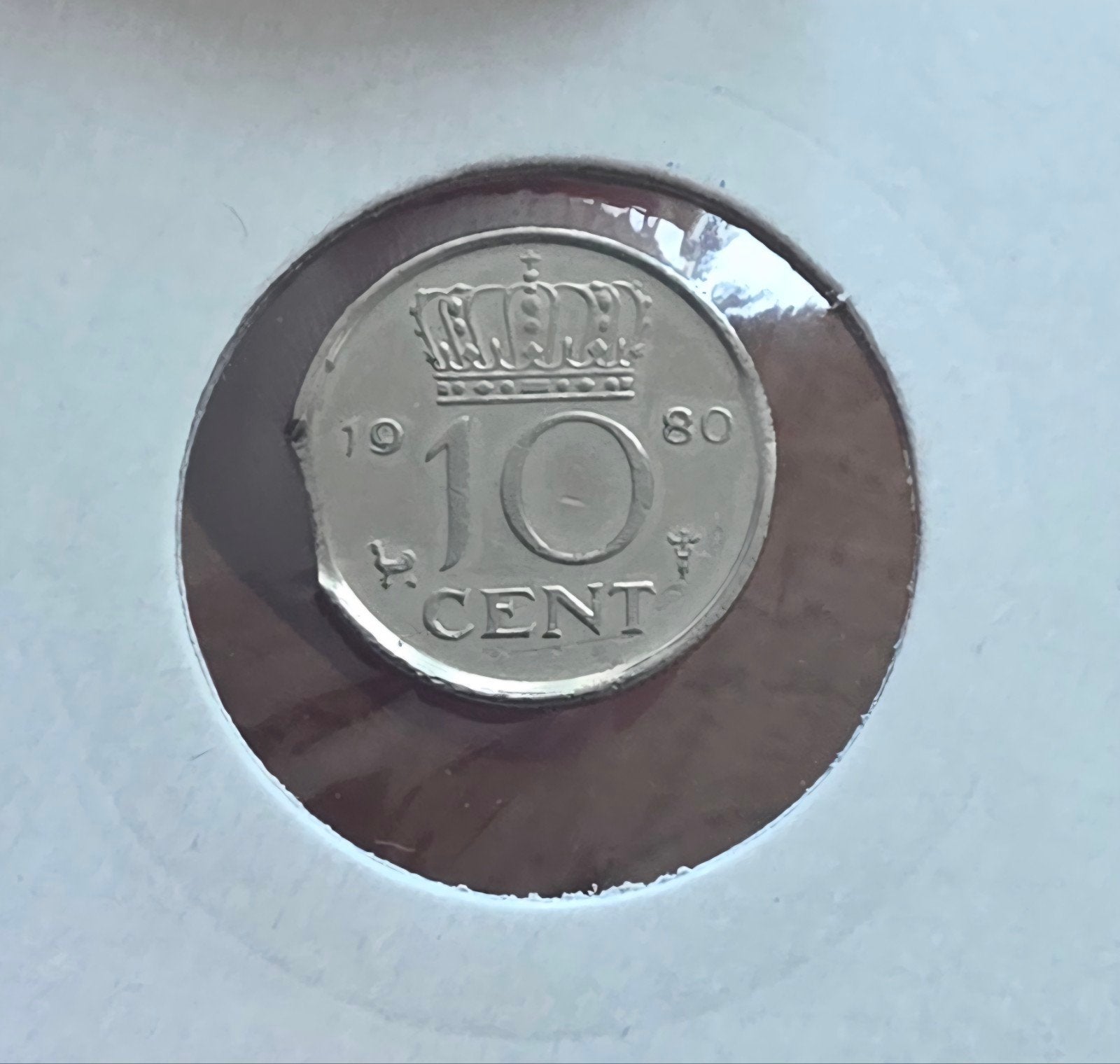 Zeldzame misslag 10 cent Nederland 1980 strookeinde, Verzenden, Koningin Beatrix, 10 cent, Losse munt