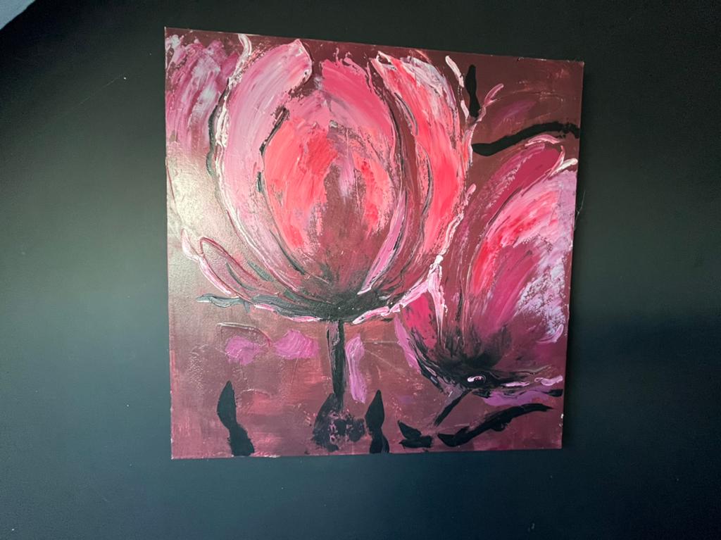Mooi schilderij. 80x80 cm, Huis en Inrichting, Ophalen of Verzenden, Zo goed als nieuw, Schilderij, 75 tot 100 cm