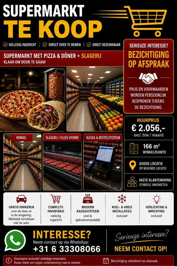 Volledig Ingerichte Supermarkt op Toplocatie – Ter Overname, Ophalen