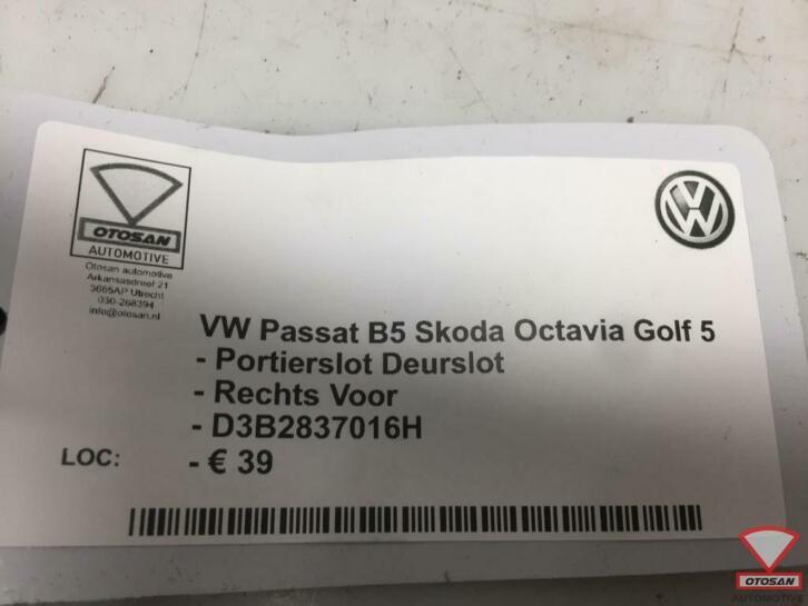 vw passat b5 skoda vag portierslot rechts voor 3b2837016h, Auto-onderdelen, Gebruikt, Volkswagen, Volkswagen AG, Vw@volkswagen.de