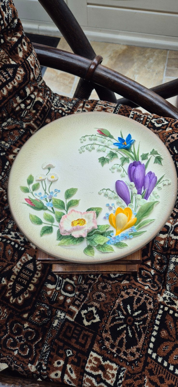 Bossons Wandornament Bloemen Reliëf - Vintage Engeland, Ophalen of Verzenden