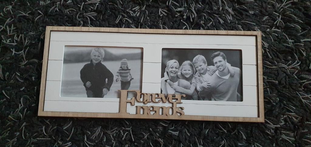 2 x fotolijst hout wit forever friends + memories, Ophalen of Verzenden, Zo goed als nieuw