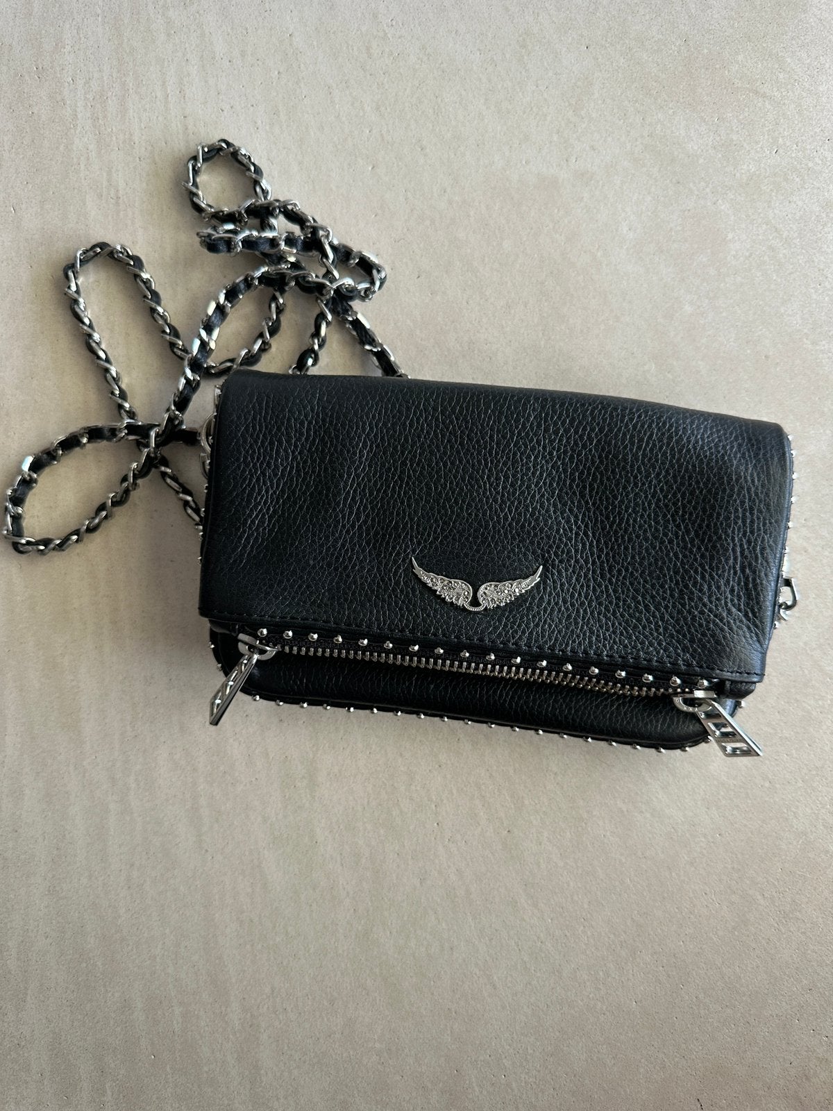 Zadig & Voltaire Rock Mini clutch, Sieraden, Tassen en Uiterlijk, Tassen | Damestassen, Ophalen, Nieuw, Zwart, Schoudertasje
