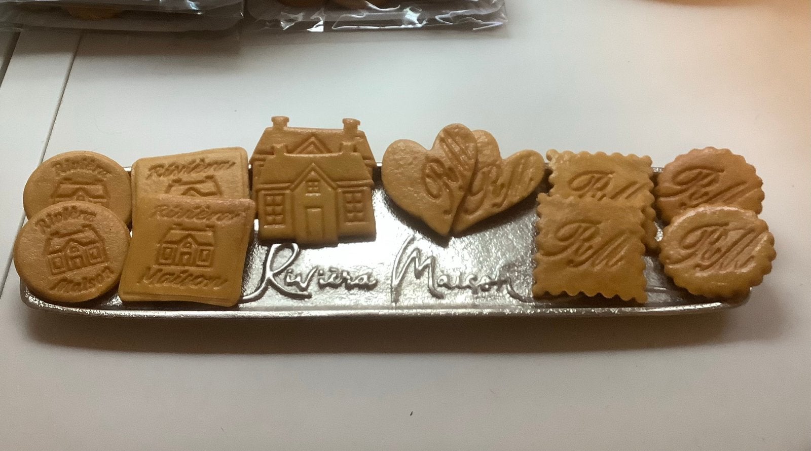 Brocante nep sier koekjes met Rivièra maison logo, Ophalen, Nieuw