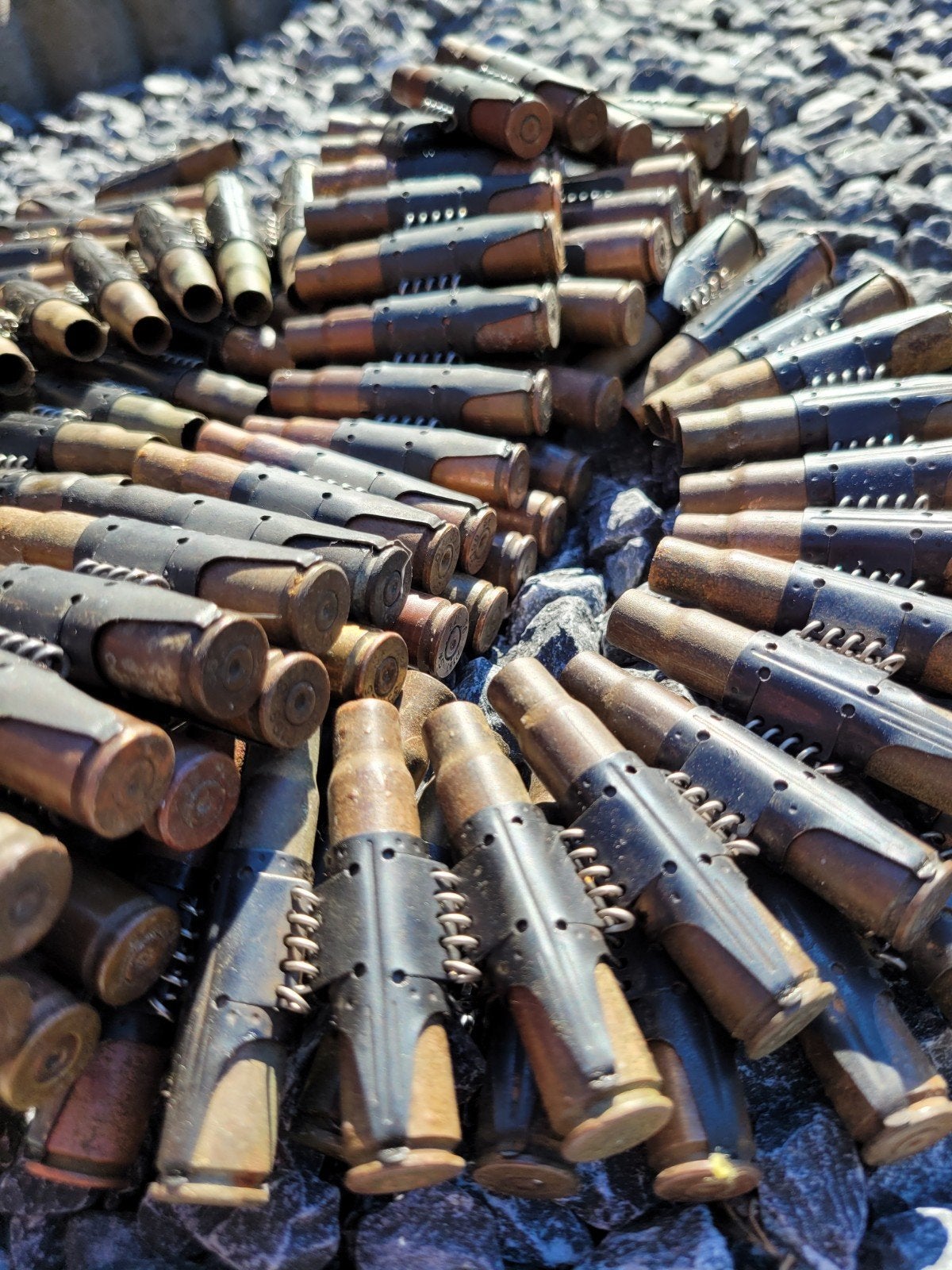 originele WW2 MG34/42 bandjes met hulzen, Verzamelen, Ophalen of Verzenden, Landmacht, Duitsland, Hulzen of Bodemvondsten